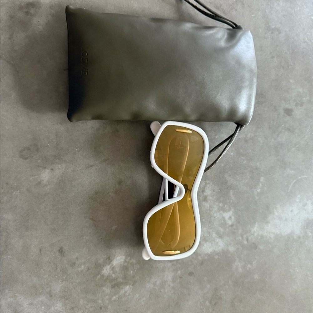 Loewe White and Gold Sunglasses